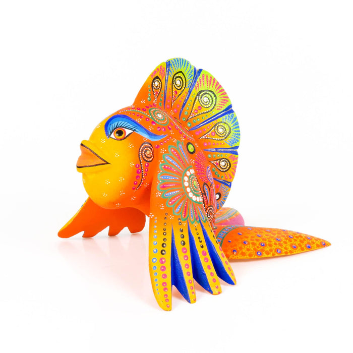 Orange Fish - Oaxacan Alebrije Wood Carving - CEMCUI