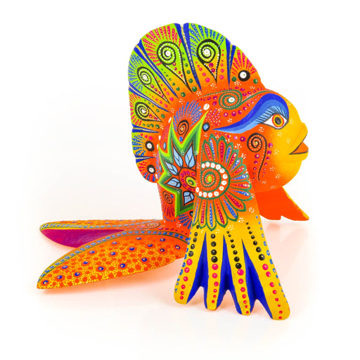 Orange Fish - Oaxacan Alebrije Wood Carving - CEMCUI