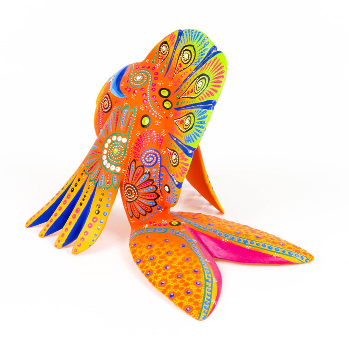 Orange Fish - Oaxacan Alebrije Wood Carving - CEMCUI