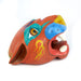 Orange Jaguar Head - Oaxacan Alebrije Wood Carving - CEMCUI