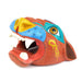 Orange Jaguar Head - Oaxacan Alebrije Wood Carving - CEMCUI