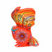 Orange Owl - Oaxacan Alebrije Wood Carving Mexican Folk Art Sculpture - CEMCUI