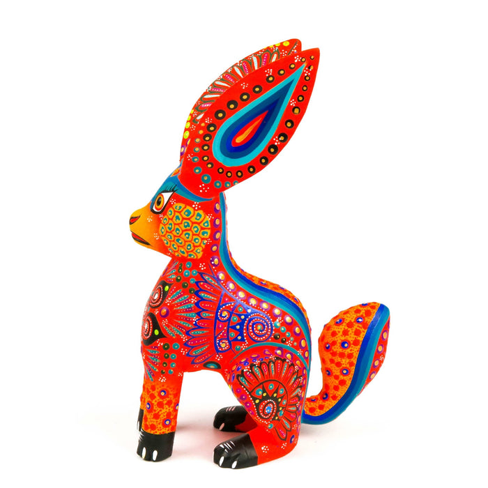 Orange Rabbit - Oaxacan Alebrije Wood Carving Sculpture Mexican Folk Art - CEMCUI