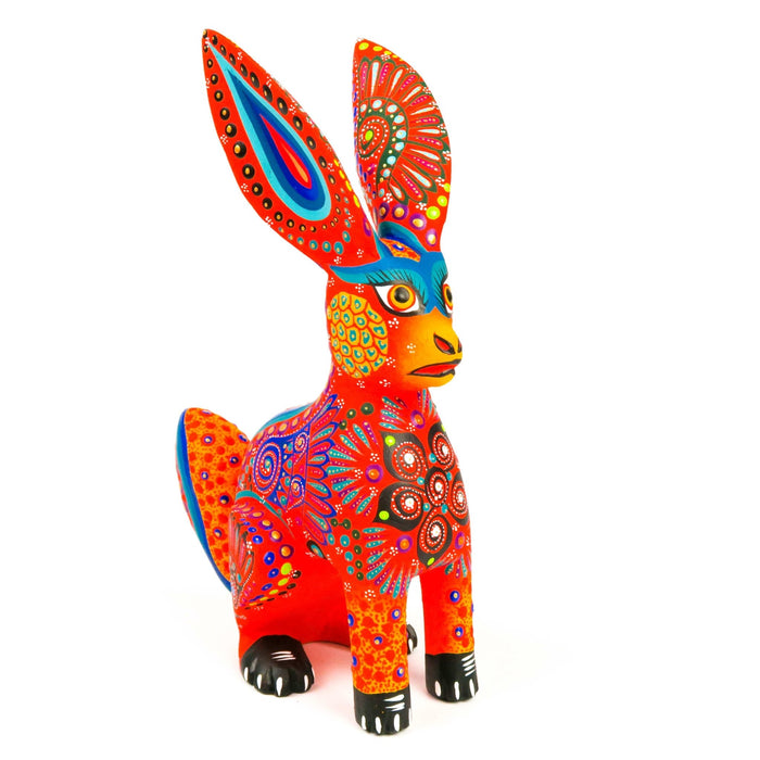 Orange Rabbit - Oaxacan Alebrije Wood Carving Sculpture Mexican Folk Art - CEMCUI