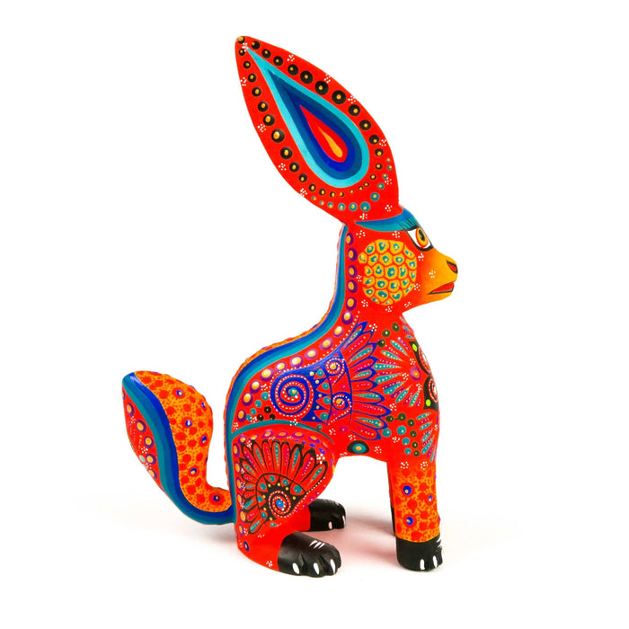 Orange Rabbit - Oaxacan Alebrije Wood Carving Sculpture Mexican Folk Art - CEMCUI