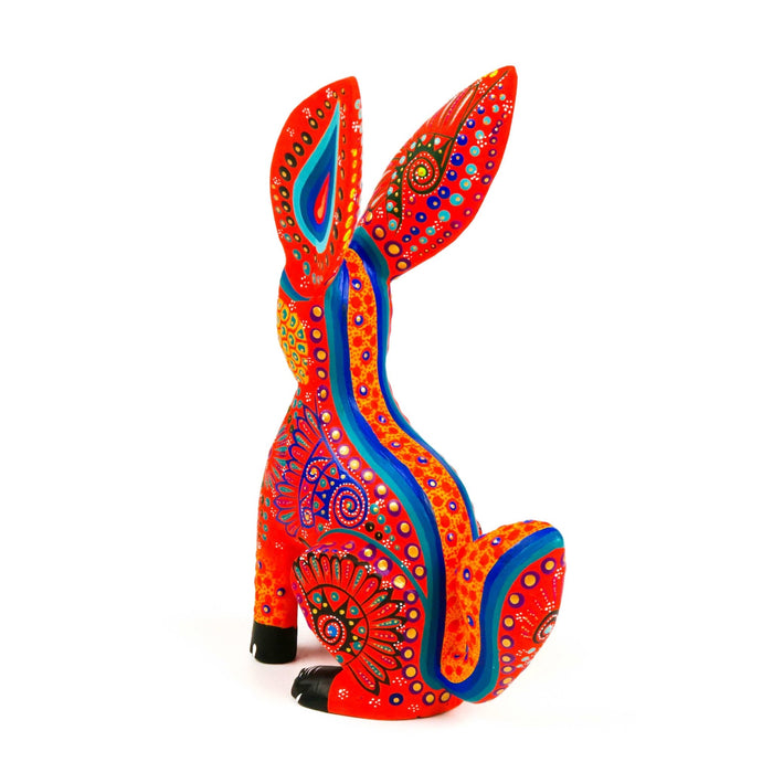 Orange Rabbit - Oaxacan Alebrije Wood Carving Sculpture Mexican Folk Art - CEMCUI