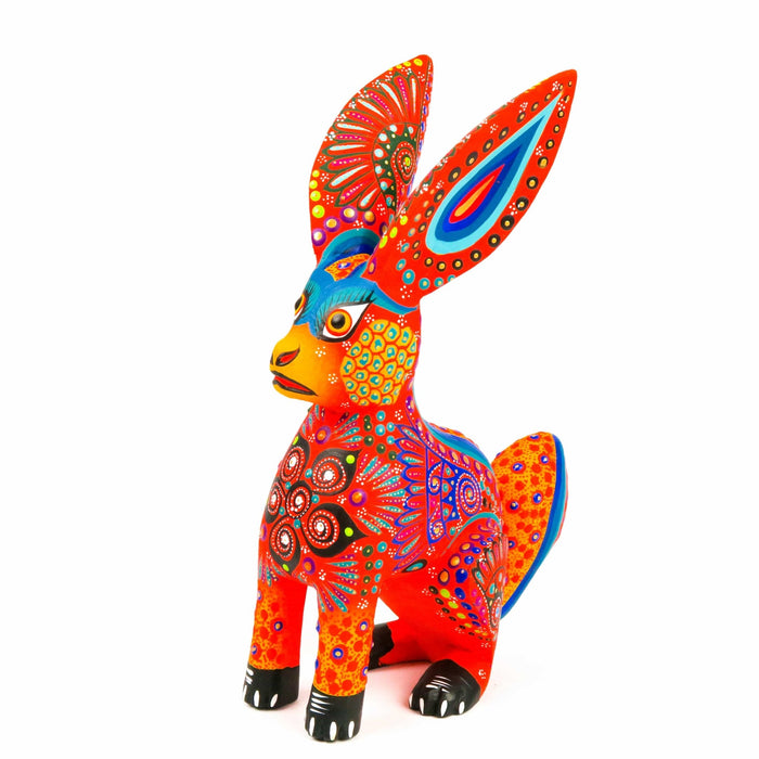 Orange Rabbit - Oaxacan Alebrije Wood Carving Sculpture Mexican Folk Art - CEMCUI