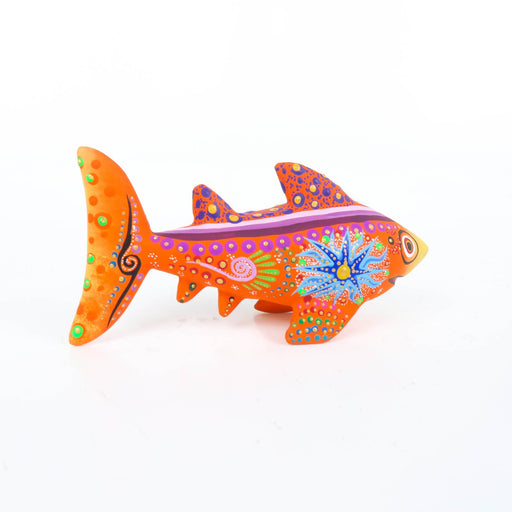 Orange Shark - Oaxacan Alebrije Wood Carving - CEMCUI