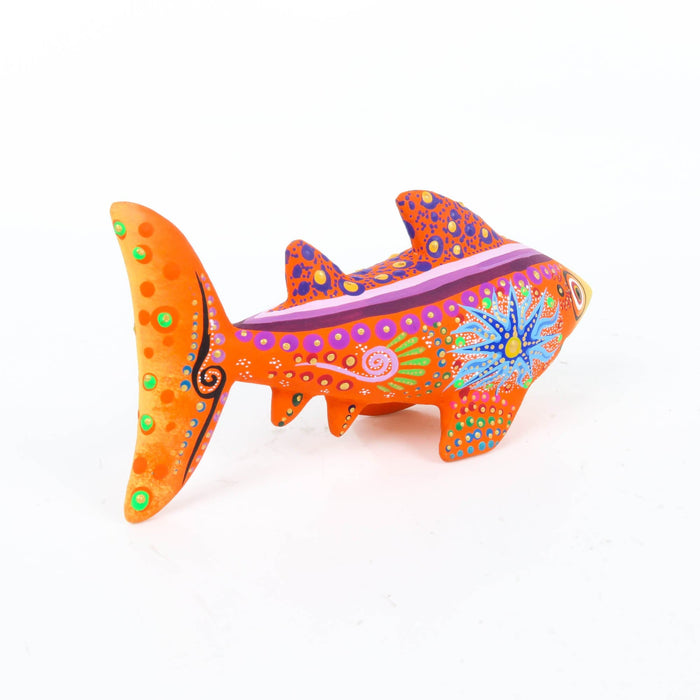 Orange Shark - Oaxacan Alebrije Wood Carving - CEMCUI