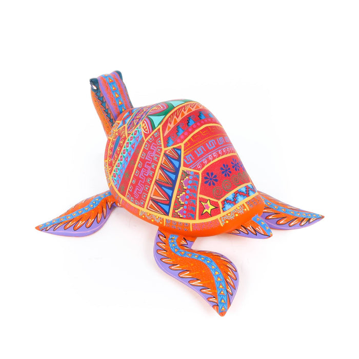 Orange Turtle - Oaxacan Alebrije Wood Carving - CEMCUI