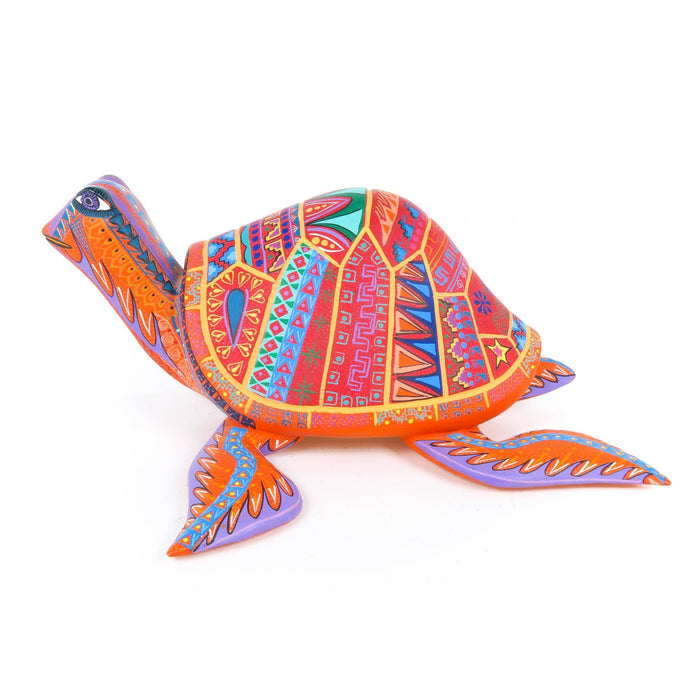 Orange Turtle - Oaxacan Alebrije Wood Carving - CEMCUI