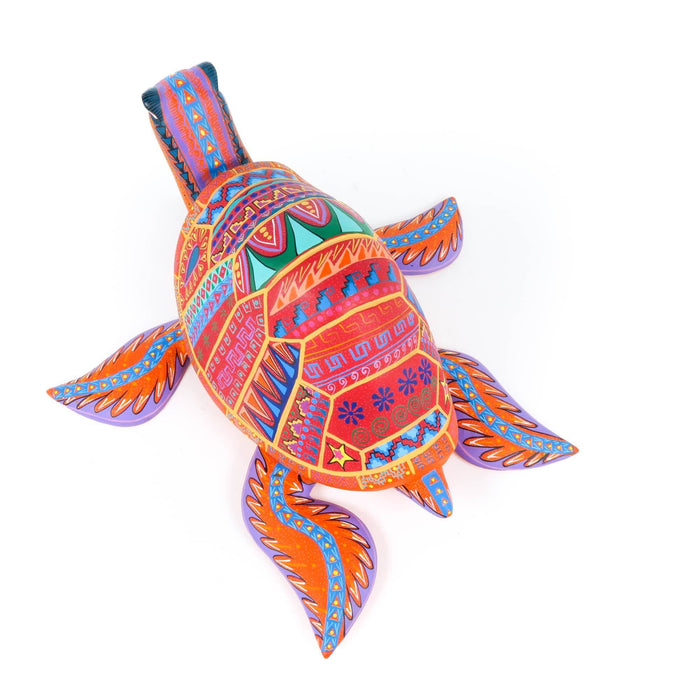 Orange Turtle - Oaxacan Alebrije Wood Carving - CEMCUI