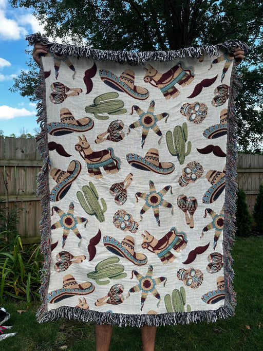 Piñata Blanket - Mexican items woven blanket 37x52” clearance - CEMCUI