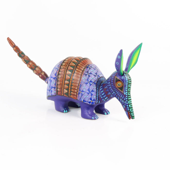 Purple Armadillo - Oaxacan Alebrije Wood Carving - CEMCUI