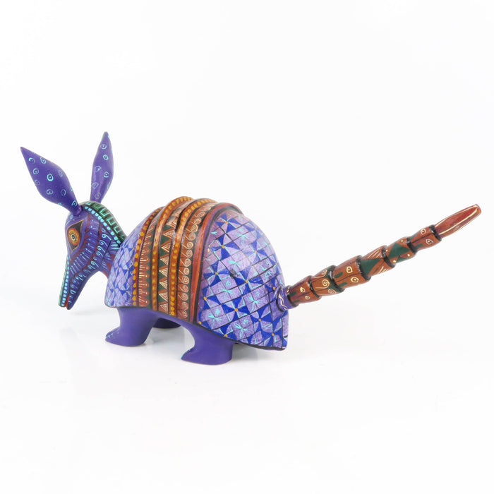 Purple Armadillo - Oaxacan Alebrije Wood Carving - CEMCUI