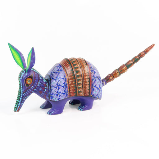 Purple Armadillo - Oaxacan Alebrije Wood Carving - CEMCUI