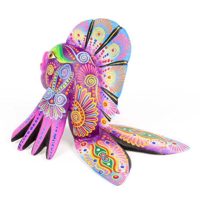 Purple Fish - Oaxacan Alebrije Wood Carving - CEMCUI