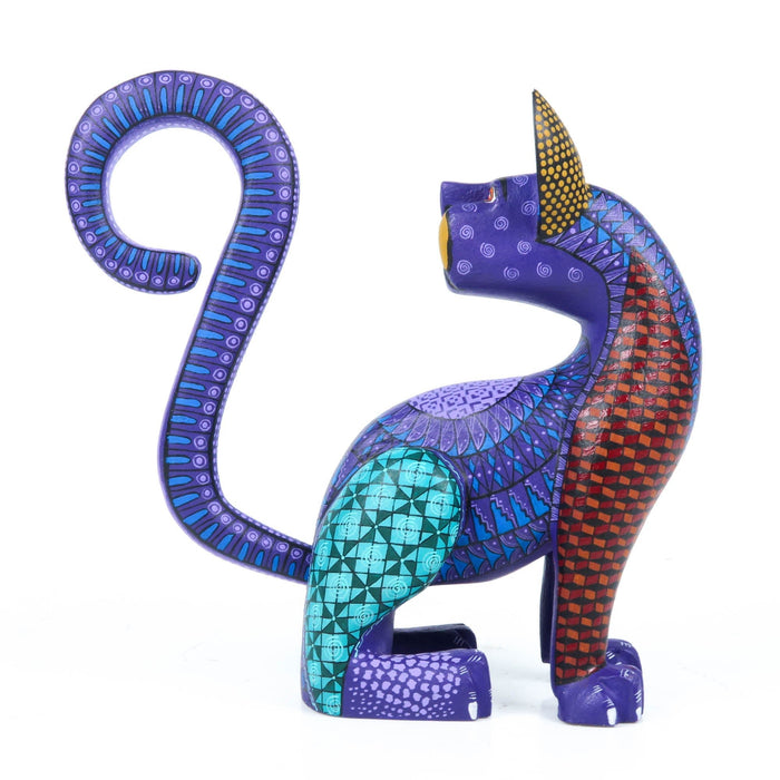 Purple Jaguar - Oaxacan Alebrije Wood Carving - CEMCUI