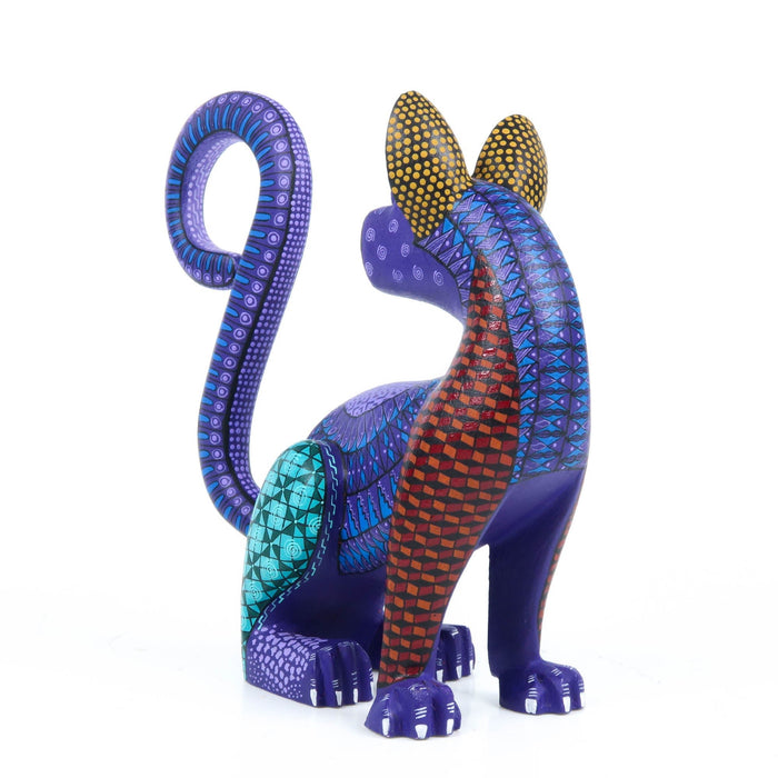 Purple Jaguar - Oaxacan Alebrije Wood Carving - CEMCUI