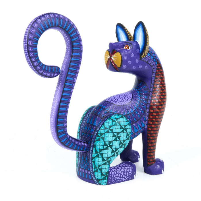 Purple Jaguar - Oaxacan Alebrije Wood Carving - CEMCUI