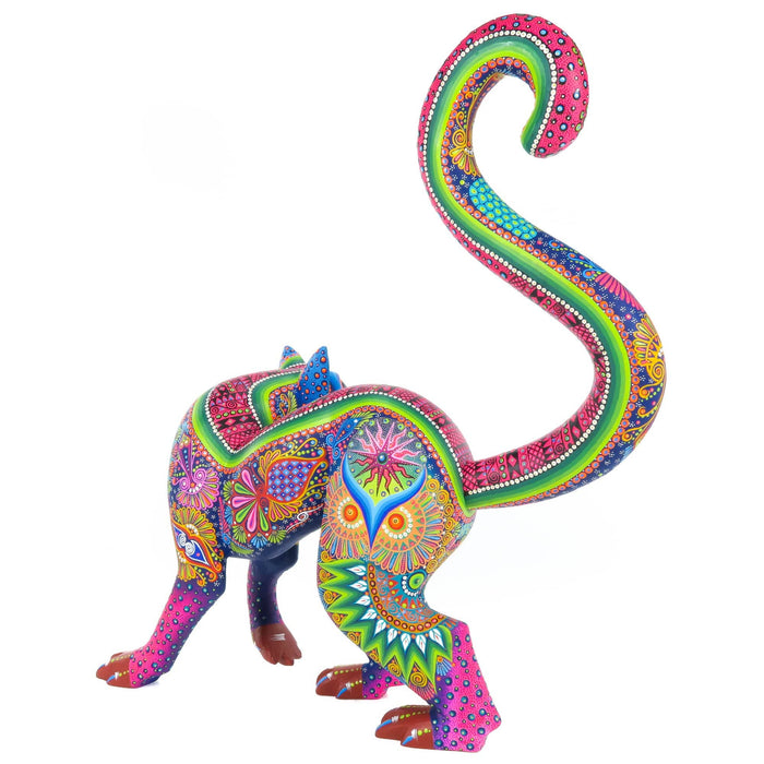 Purple Lemur - Oaxacan Alebrije Wood Carving - CEMCUI