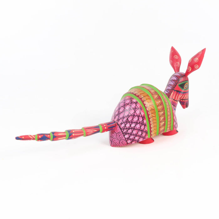 Red Armadillo - Oaxacan Alebrije Wood Carving - CEMCUI