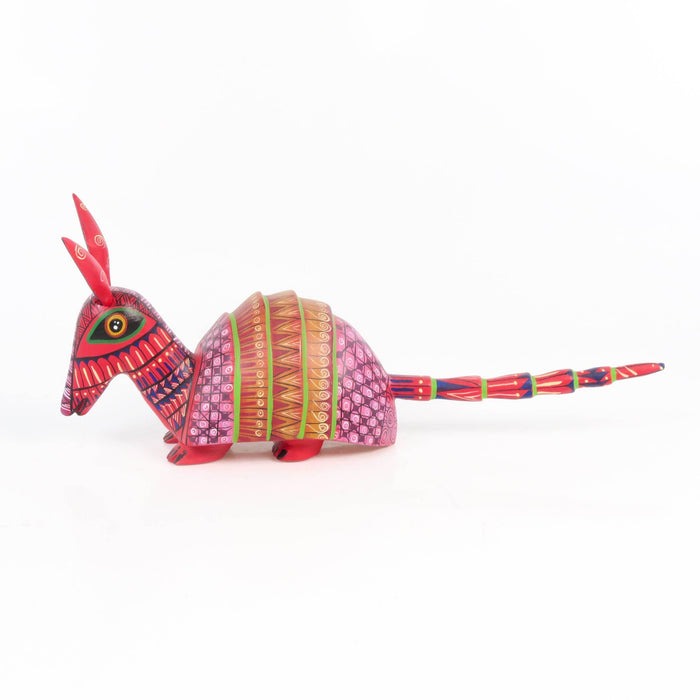 Red Armadillo - Oaxacan Alebrije Wood Carving - CEMCUI