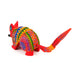 Red Armadillo - Oaxacan Alebrije Wood Carving Mexican Folk Art Sculpture - CEMCUI