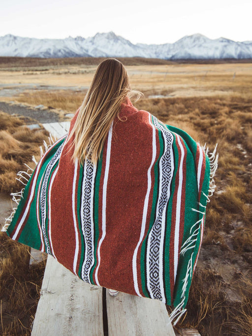 Rustic Green Cabo Mexican Blanket - CEMCUI