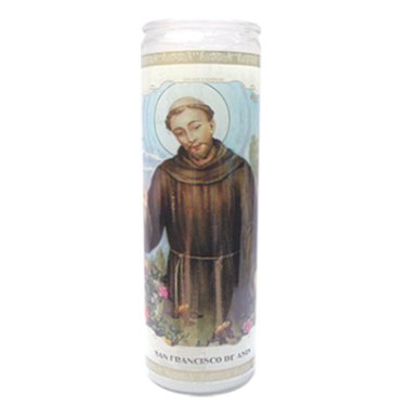 San Francisco De Asis White Candle tall - Case - 12 Units - CEMCUI