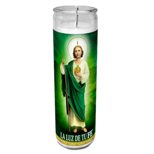 San Judas Tadeo Green Candle tall - Case - 12 Units - CEMCUI