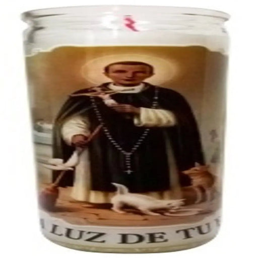 San Martin De Porres White Candle tall - Case - 12 Units - CEMCUI