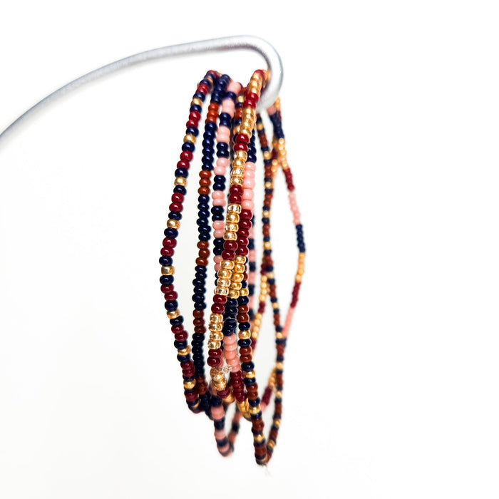 Sangria Seed Bead Bracelets - Set of 6 - CEMCUI