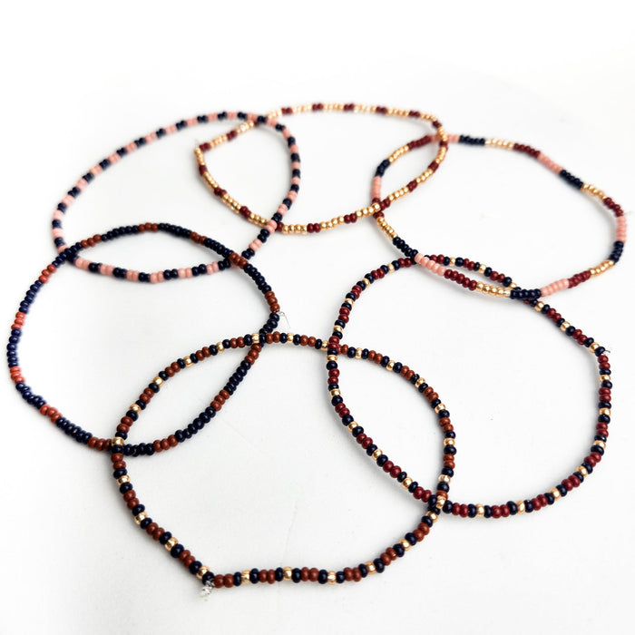 Sangria Seed Bead Bracelets - Set of 6 - CEMCUI