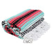 Seafoam Green & Coral Mexican Falsa Blanket - CEMCUI