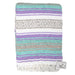 Seafoam Green & Pastel Purple Mexican Falsa Blanket - CEMCUI