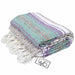 Seafoam Green & Pastel Purple Mexican Falsa Blanket - CEMCUI