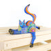 Shelf Sitting Cat (Blue) - Oaxacan Alebrije Wood Carving - CEMCUI