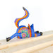 Shelf Sitting Cat (Blue) - Oaxacan Alebrije Wood Carving - CEMCUI