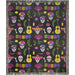 Skull fiesta Woven Blanket. Catrin and catrina head art. Mexican blanket. Mexican folklore art - CEMCUI