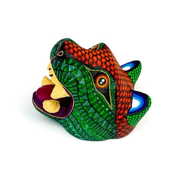 Small Cougar Head - Oaxacan Alebrije Wood Carving - CEMCUI