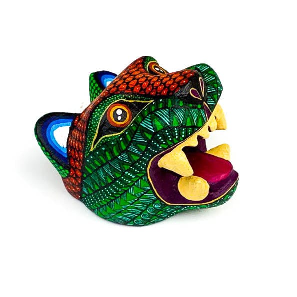 Small Cougar Head - Oaxacan Alebrije Wood Carving - CEMCUI