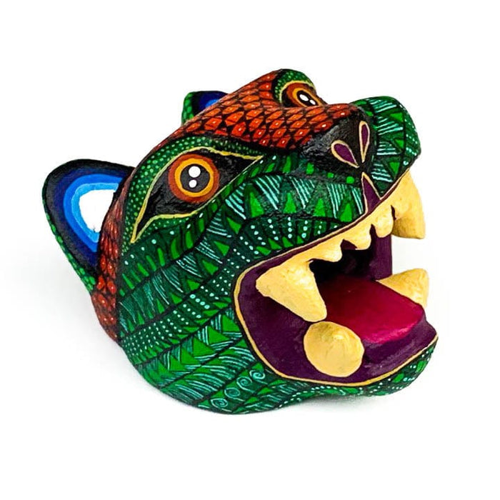 Small Cougar Head - Oaxacan Alebrije Wood Carving - CEMCUI