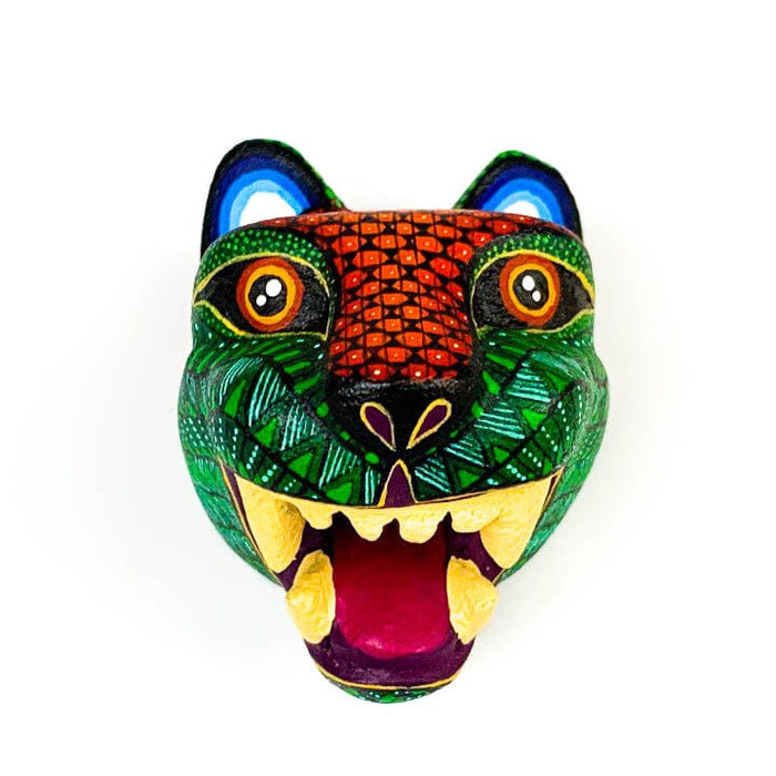 Small Cougar Head - Oaxacan Alebrije Wood Carving - CEMCUI