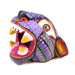 Small Jaguar Head (Purple) - Oaxacan Alebrije Wood Carving - CEMCUI