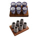 Talavera 6 Shots with Wooden Base and Volcanic Stone 6 Shots Set with wooden base - CEMCUI