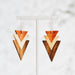 Tri - Tone Arrowhead Wood Earrings - CEMCUI