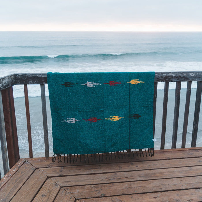 Turquoise Green Baja Thunderbird Blanket - CEMCUI