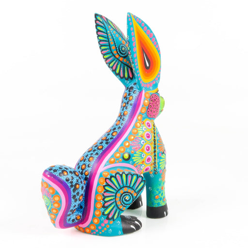 Turquoise Rabbit - Oaxacan Alebrije Wood Carving - CEMCUI