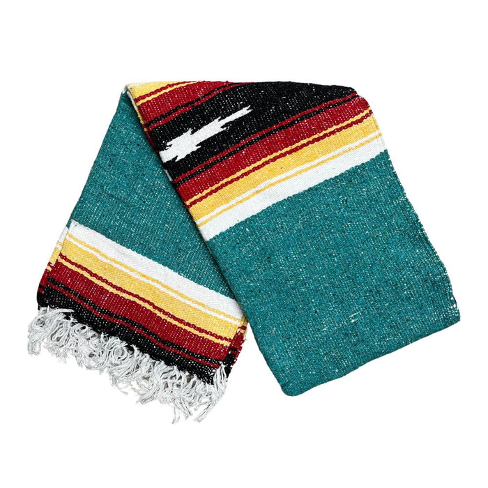 Turquoise Sunset Baja Diamond Yoga Blanket - CEMCUI